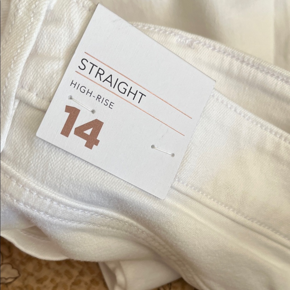 Lane Bryant Flex Magic Waistband High Rise Straight White Jeans Denim 14 - Picture 6 of 7
